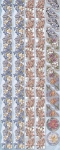 Gepr�gte Sticker Blumenr�nder & -Ecken, hellblau