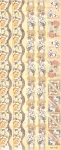 Gepr�gte Sticker Rosenr�nder & -Ecken, gelb-lachs