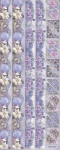 Gepr�gte Sticker Rosenr�nder & -Ecken, hellblau-flieder