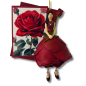 Preview: Rosenblütenmädchen ROT zum Hängen