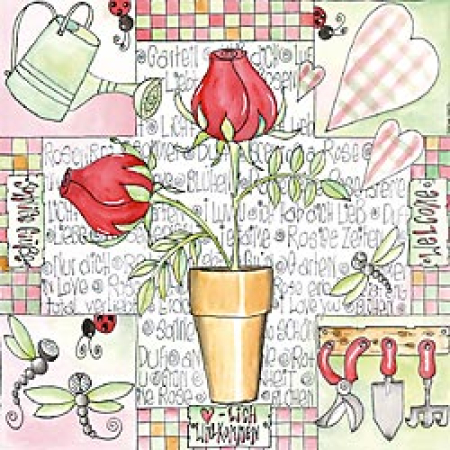 Serviette Im Rosengarten