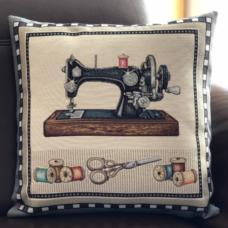Gobelin Kissenhülle Nähmaschine