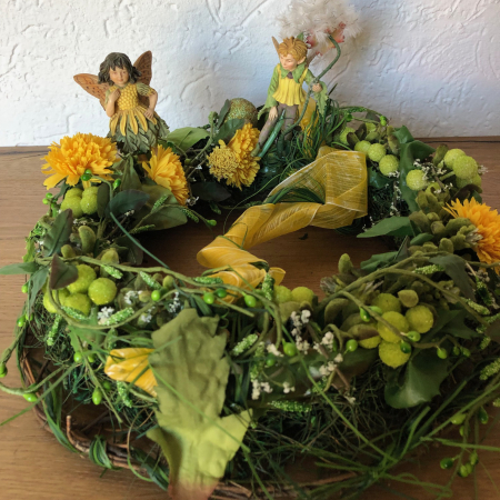 Flower Fairies Gesteck Kranz Pusteblume