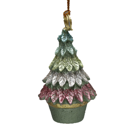 Anhänger Tannenbaum Blätter pastell