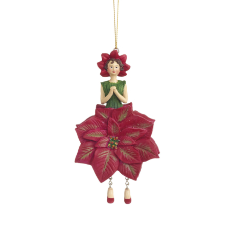 Weihnachtssternmädchen rot zum Hängen