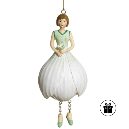 Krokusmädchen WEISS-GRÜN zum Hängen