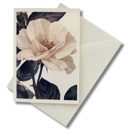 Mini-Karte Rosenblüte weiß