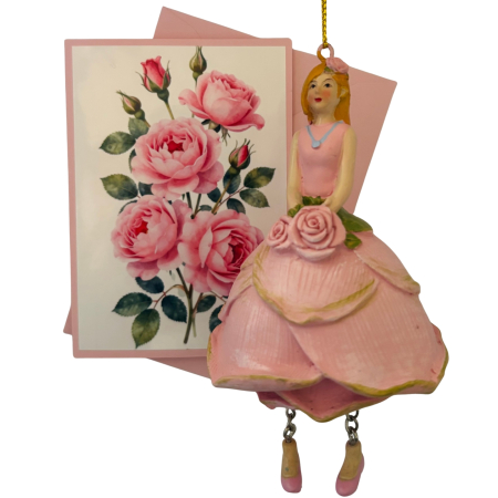 Mini-Karte Rosenblüte apricot