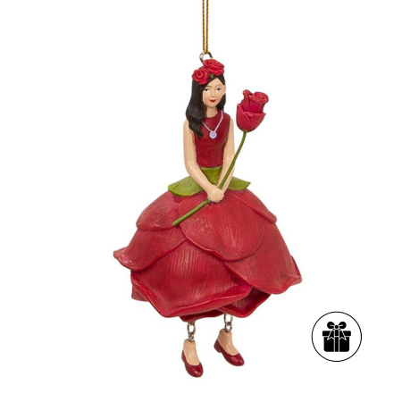 Rosenblütenmädchen ROT zum Hängen