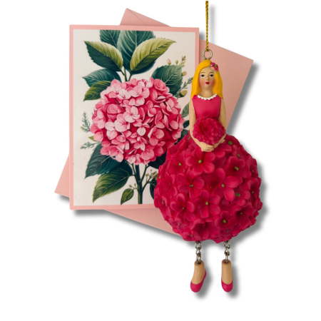 Preview: Hortensienmädchen altrosa zum Hängen