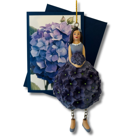 Mini-Karte Hortensie blau