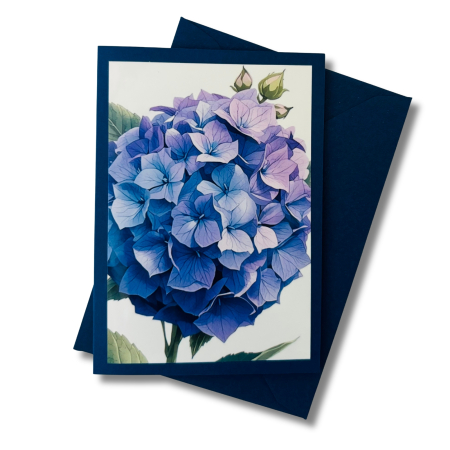 Mini-Karte Hortensie blau