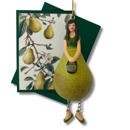 Mini-Karte Birne grün