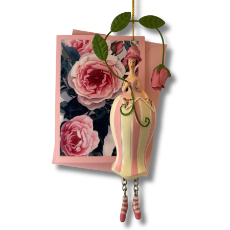 Preview: Mini-Karte Rose rosa