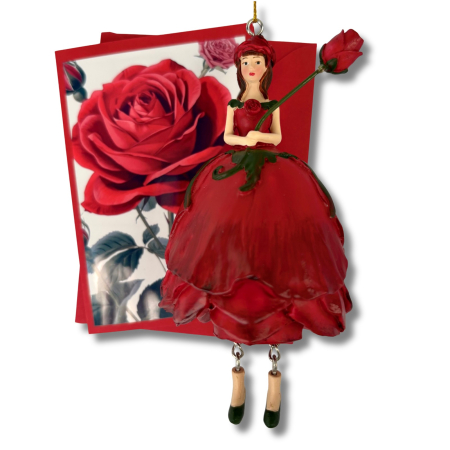 Preview: Mini-Karte Rose rot