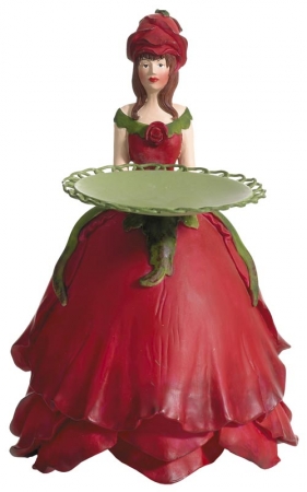 Rosenmädchen rot / Kerzenteller