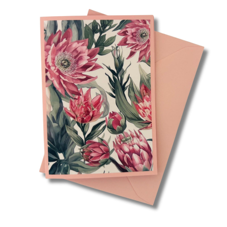 Mini-Karte Protea rosa