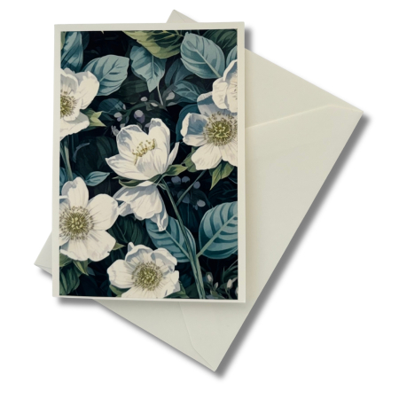 Mini-Karte Christrose weiß