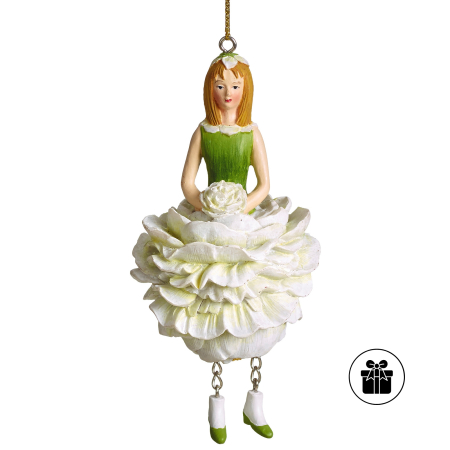 Pfingstrosenmädchen WEISS-GRÜN zum Hängen