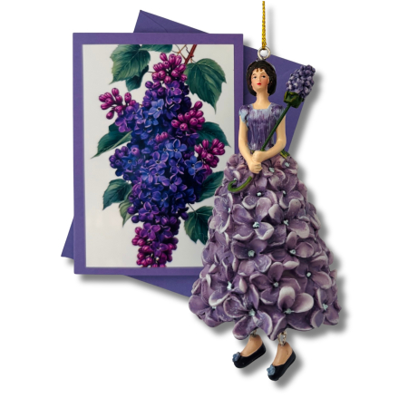 Mini-Karte Flieder dunkel-lila