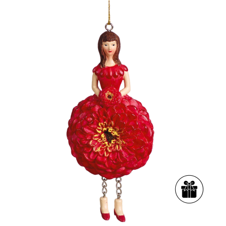 Zinnienmädchen ROT zum Hängen
