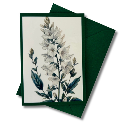 Mini-Karte Glockenblume weiß