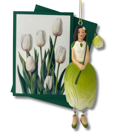 Mini-Karte Tulpe weiss