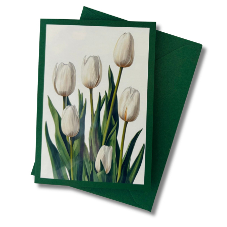 Mini-Karte Tulpe weiss