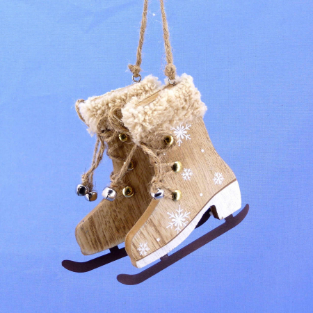 Anhänger Holz-Schlittschuhe