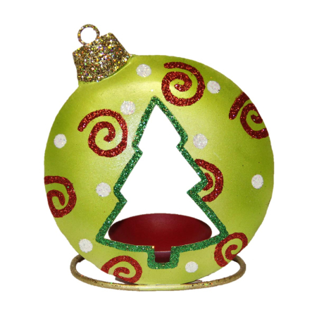 Weihnachtskugel Tannenbaum mit Teelichthalter