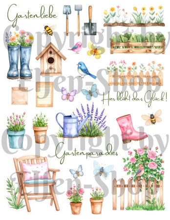 Stickerset Gartenparadies