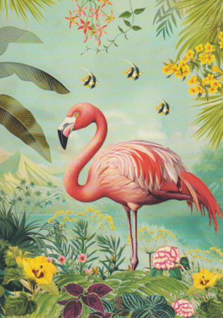 Postkarte Flamingo