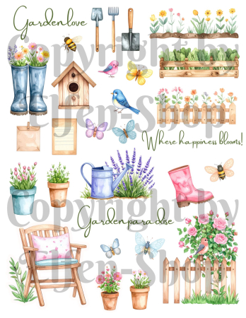 Stickerset Gartenparadies