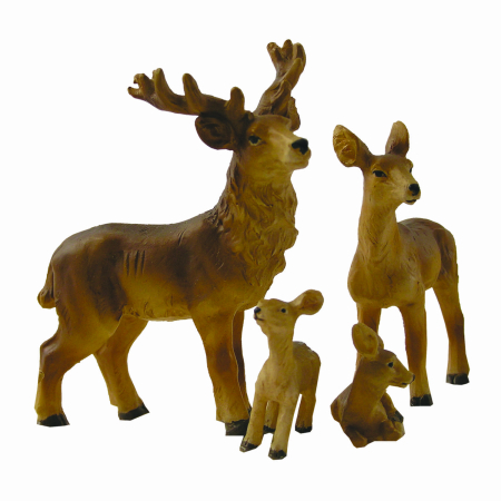 Rehfamilie mit Hirsch klein