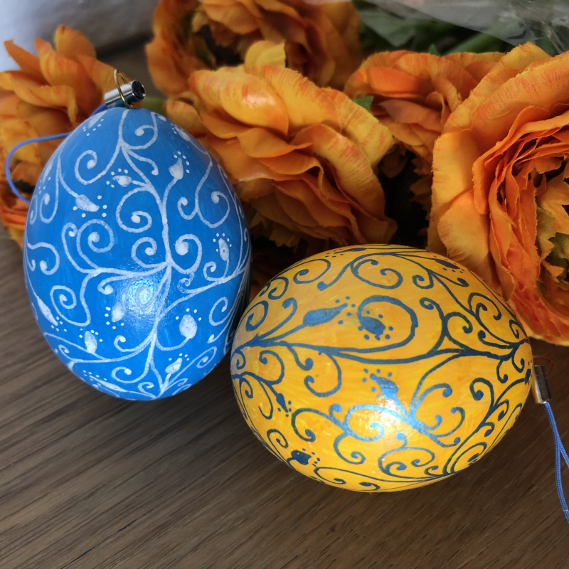 Eier Set gelb/blau