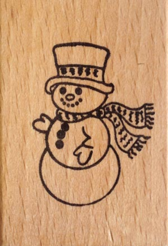 Motivstempel Schneemann mit Hut