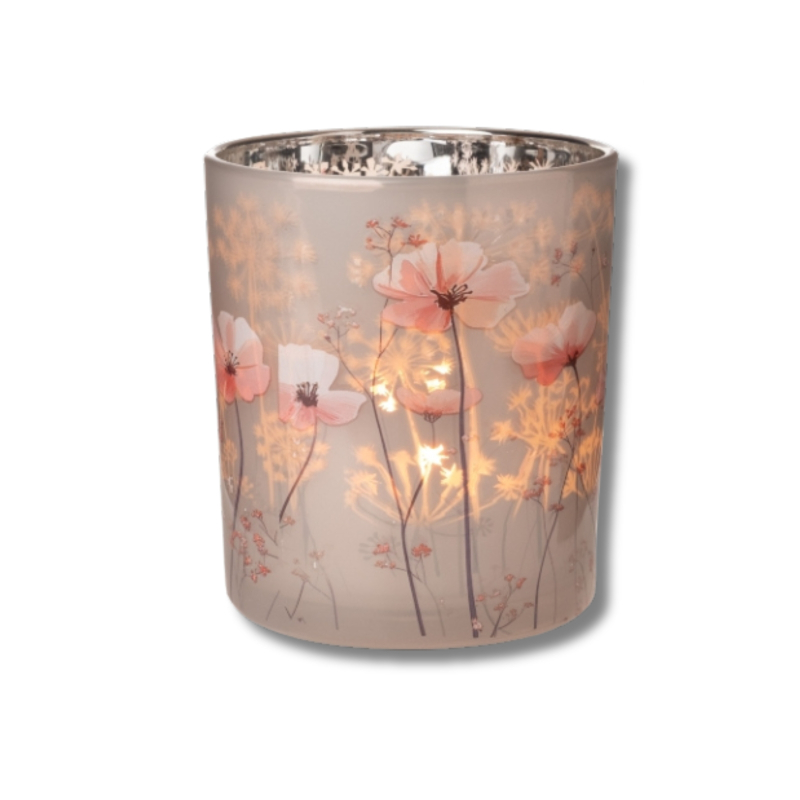 Windlicht Mohnblumen