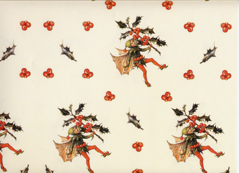 Flower Fairy Geschenkpapier Stechpalme
