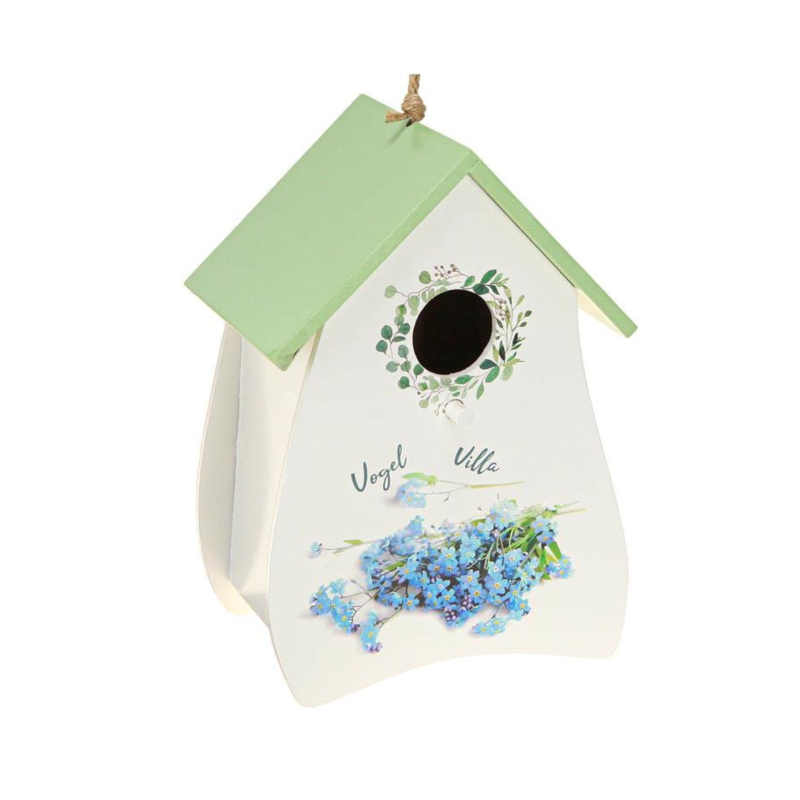 Vogelhaus z. Hängen weiß-grün