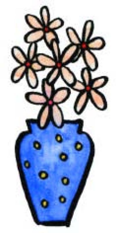 Motivstempel Gänseblümchen in Vase