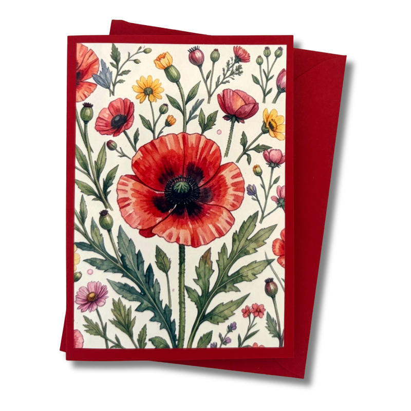 Mini-Karte Mohnblume
