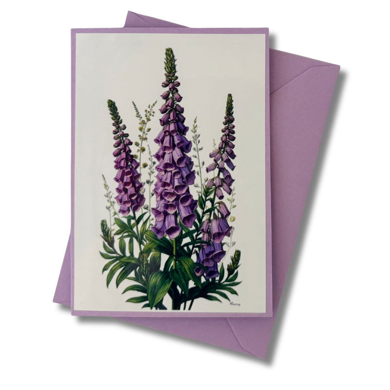 Mini-Karte Fingerhut lila