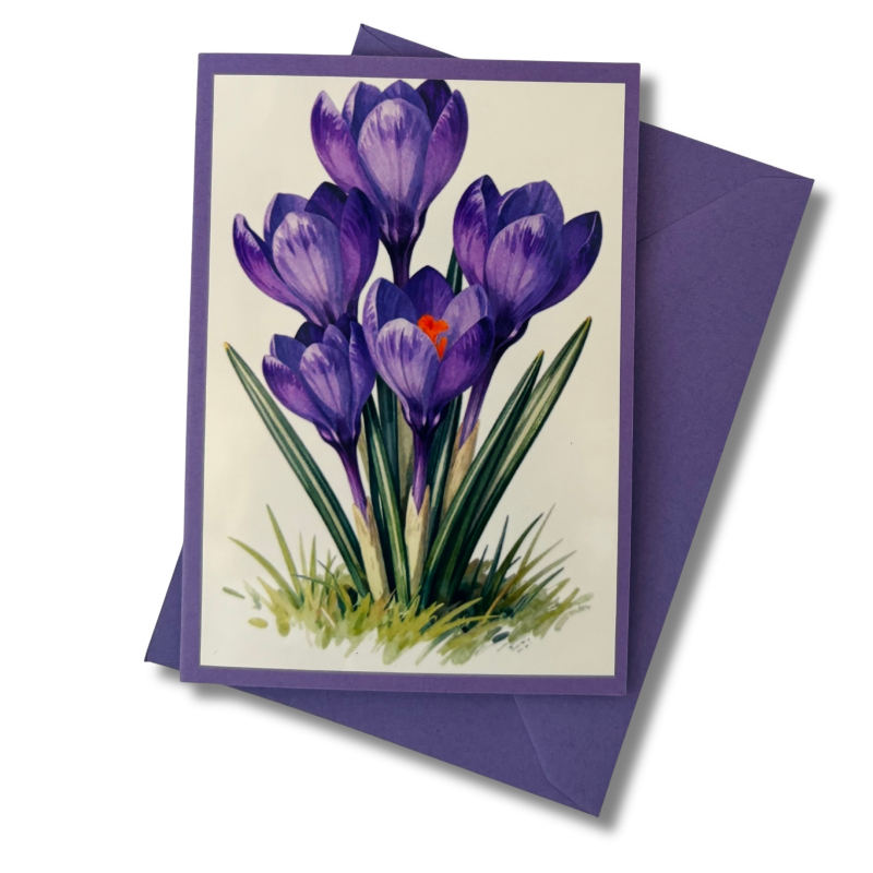 Mini-Karte Krokus lila