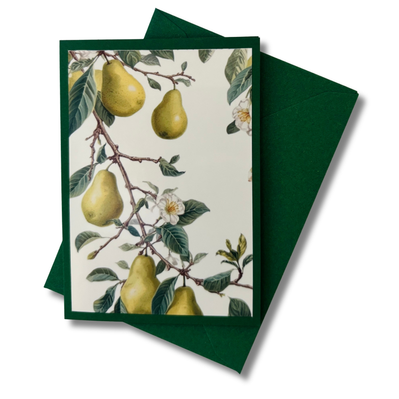 Mini-Karte Birne grün