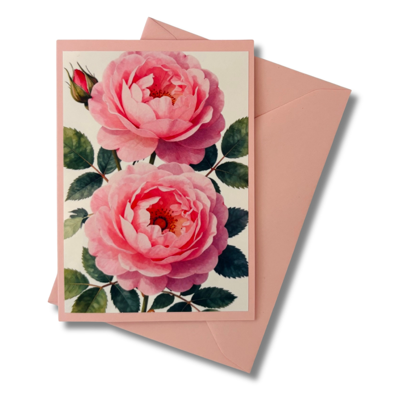 Mini-Karte Rose rosa