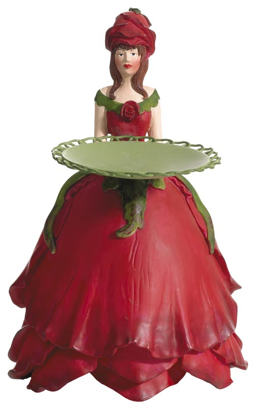 Rosenmädchen rot / Kerzenteller
