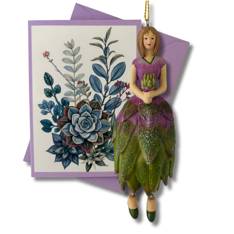 Mini-Karte Protea grün