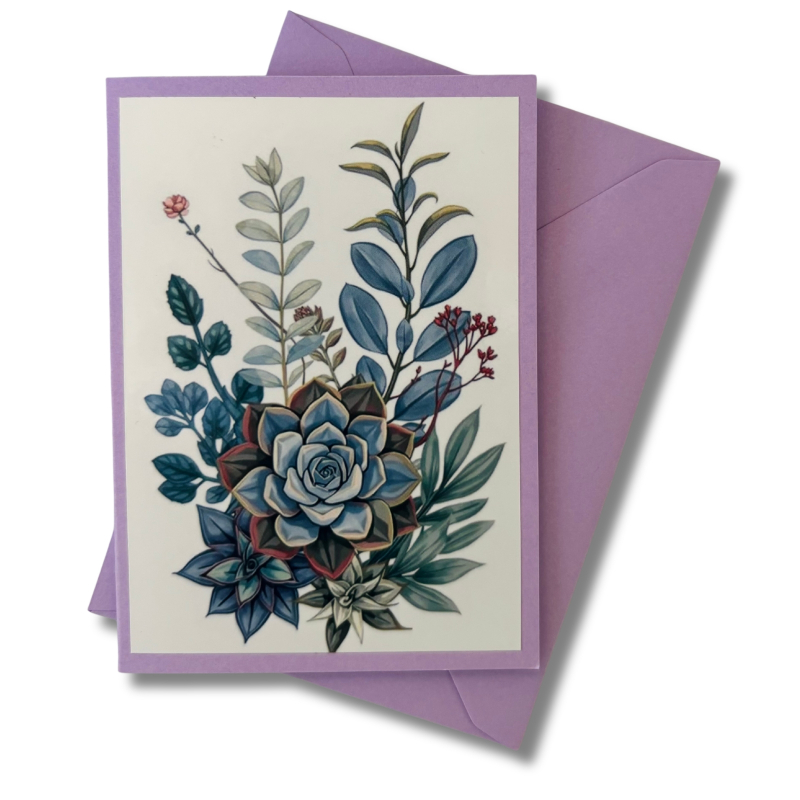 Mini-Karte Protea grün