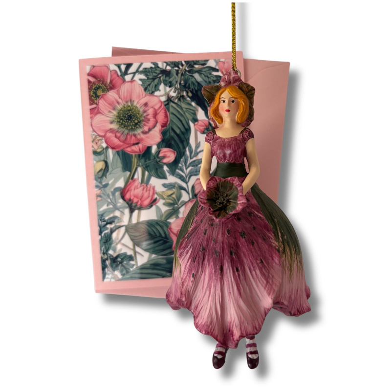 Mini-Karte Christrose rosa