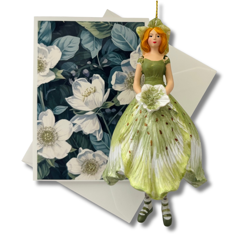 Mini-Karte Christrose weiß